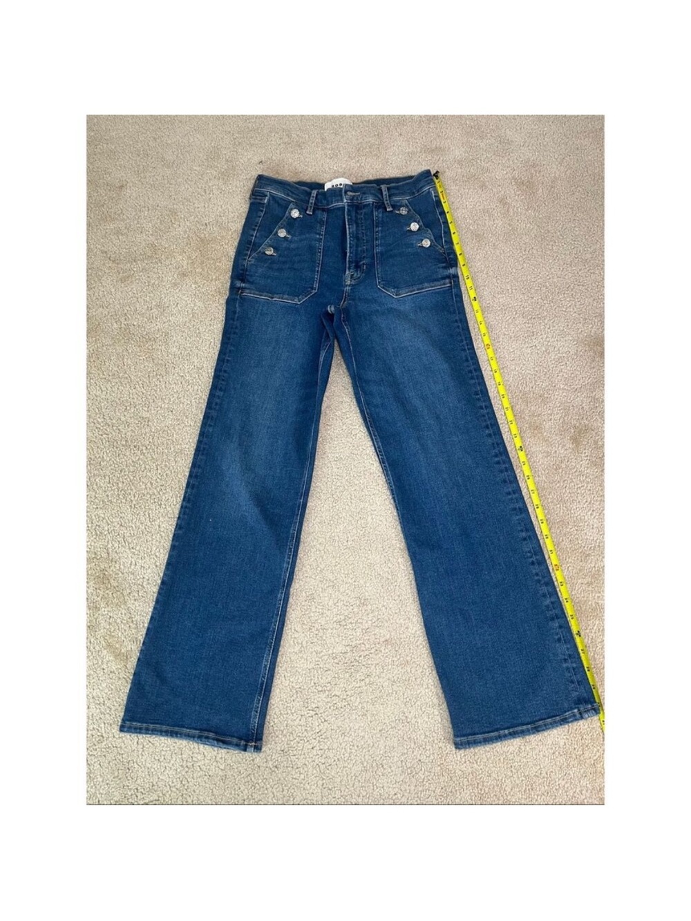 Boden Button Detail Straight Jeans, 30W 32L - Picture 6 of 16